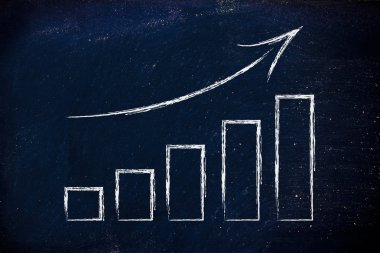 büyüme ve olumlu sonuçlar gösteren istatistikleri grafik