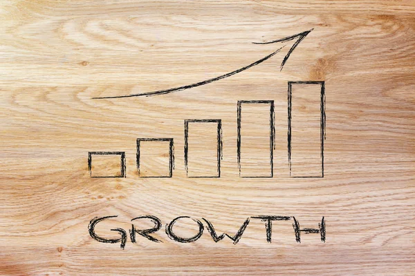 Gráfico de estatísticas mostrando crescimento e resultados positivos — Fotografia de Stock