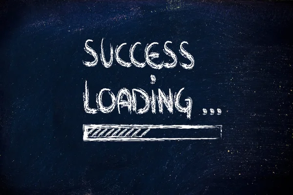 Success loading, progress bar on blackboard — Stock Photo, Image