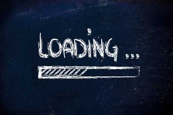 Loading, progress bar on blackboard — Stock Photo, Image