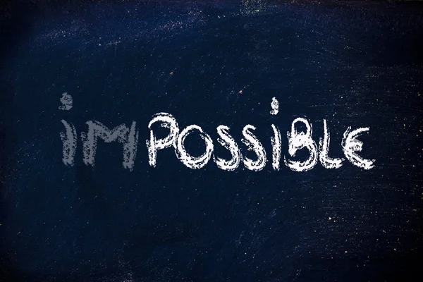 Possible vs. impossible, challenge concepts on blackboard — Stock Photo, Image