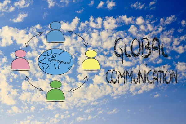 Global business communication, people connected across globe — Stock Photo, Image