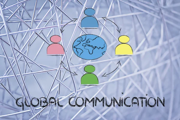 Wereldwijde zakelijke communicatie, mensen aangesloten wereldwijd — Stockfoto