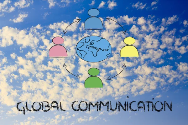 Comunicación empresarial global, personas conectadas en todo el mundo —  Fotos de Stock