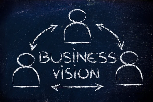 Definiera en business vision, design med grupp av samverkande c — Stockfoto