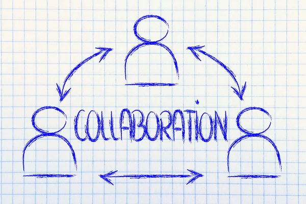 Collaboration, design with group of co-workers — Stock Photo, Image