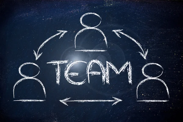 Teamwork, design with group of collaborative co-workers — Stock Photo, Image