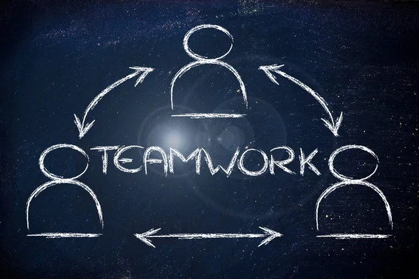 Teamwork, ontwerp met groep van collaboratieve medewerkers — Stockfoto