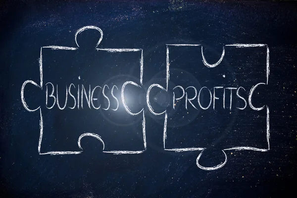 Business and profits,jigsaw puzzle design — Stock Photo, Image