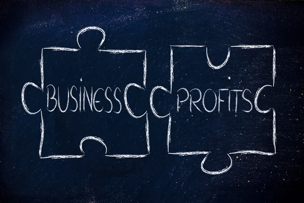 Business and profits,jigsaw puzzle design — Stock Photo, Image