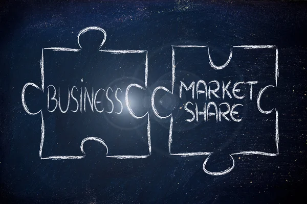 Business and market share,jigsaw puzzle design — Stock Photo, Image