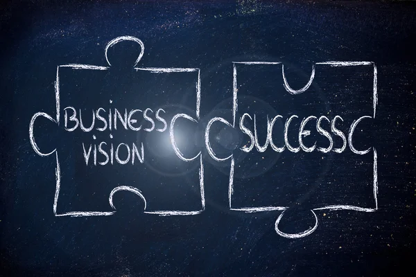Business vision & success, jigsaw puzzle design — стоковое фото