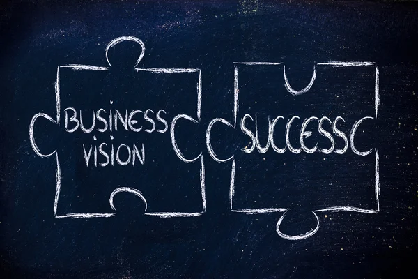 Business vision & success, jigsaw puzzle design — стоковое фото