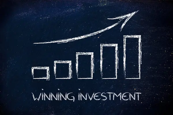 Grafico statistico che mostra crescita e risultati positivi — Foto Stock