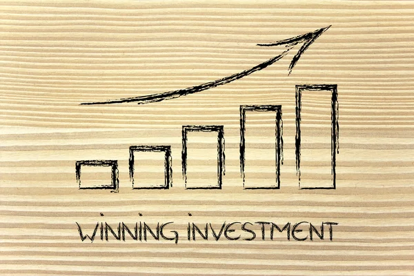 Gráfico de estadísticas que muestra el crecimiento y los resultados positivos — Foto de Stock