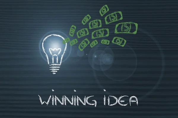 Conceptual image of a winning profitable idea — Stock Photo, Image