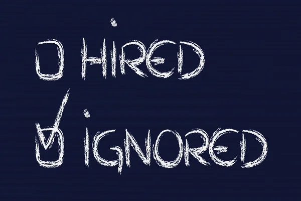 Candidate ignored: negative recruitment process outcome — Stock Photo, Image