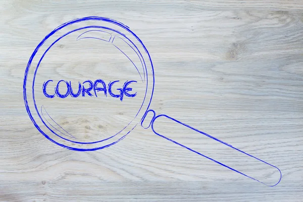 Finding courage, magnifying glass design — Stock Photo, Image