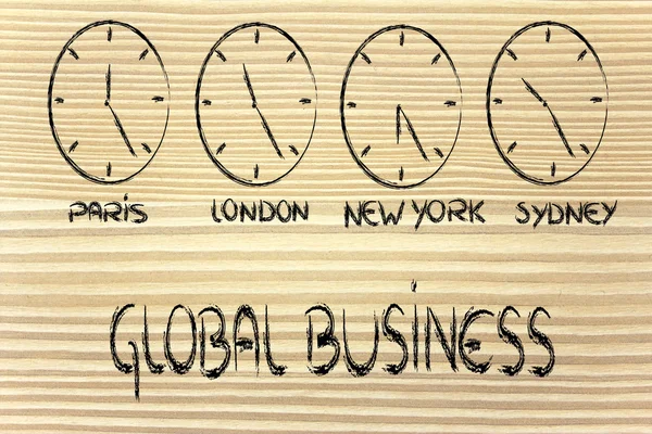 Управление временем и проектами для глобального бизнеса — стоковое фото