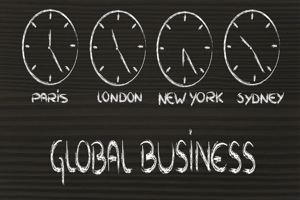 Gestión de tiempo y proyectos para el negocio global — Foto de Stock