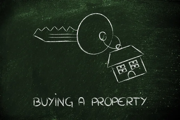 Mercato immobiliare, acquisto e vendita di case — Foto Stock