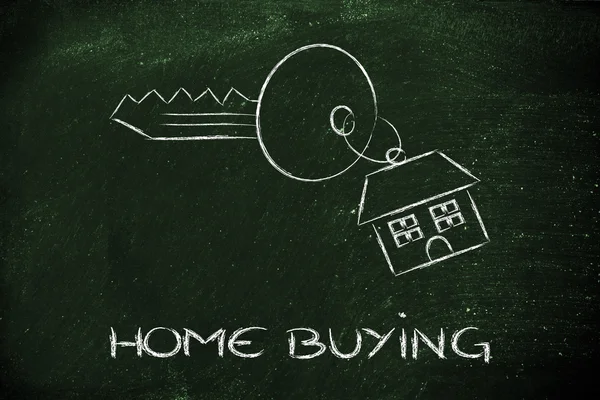 Onroerend goederenmarkt, huis kopen en verkopen — Stockfoto