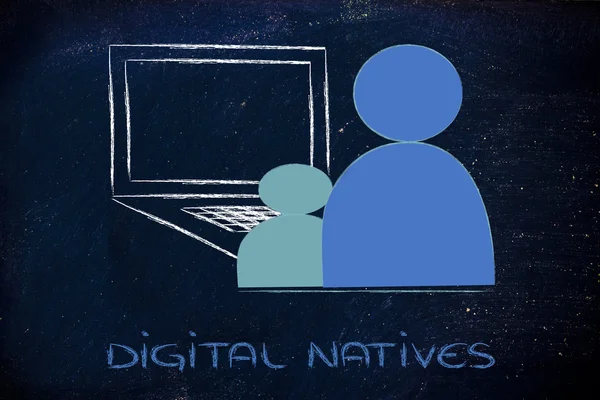 Dator, it och digitala infödingar — Stockfoto