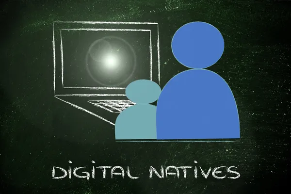 Computer, IT and digital natives — Stock Photo, Image