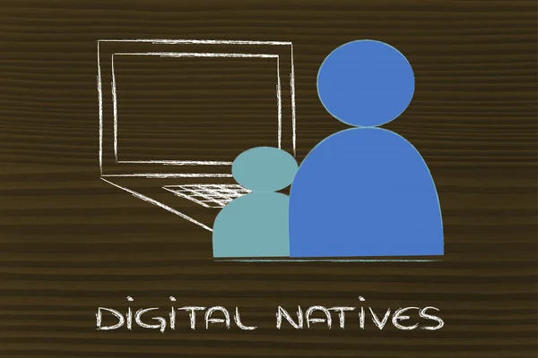 Computer, IT and digital natives — Stock Photo, Image
