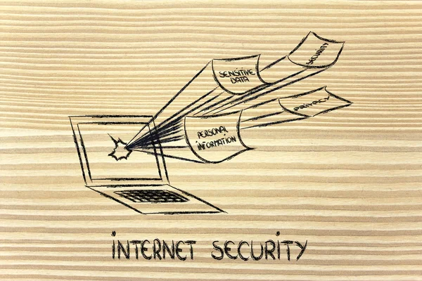 Internet security a rizika pro důvěrné informace — Stock fotografie