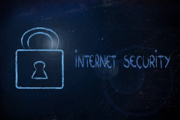 Internet security and lock — Stock Photo, Image