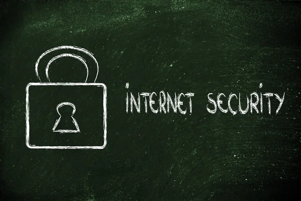 Internet security and lock — Stock Photo, Image