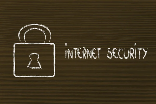 Internet security and lock — Stock Photo, Image