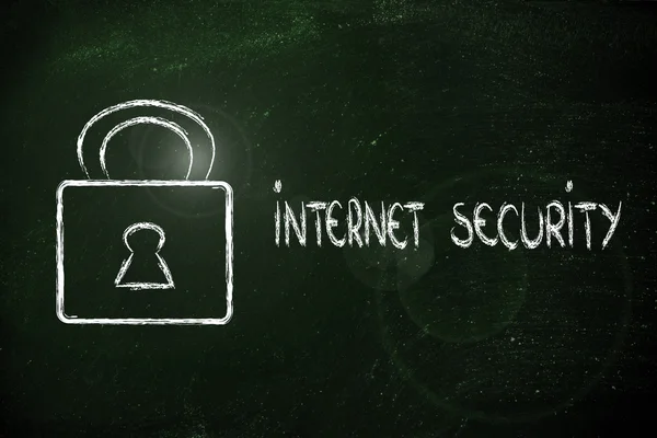 Internet sikkerhed og lås - Stock-foto