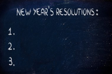 Boş liste, yeni yıl kararları ve hedeflerinin