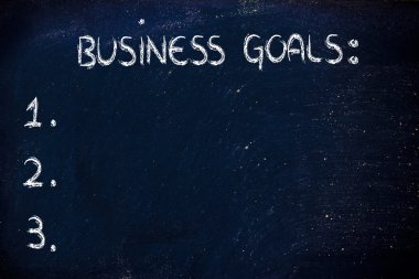 empty list of business goals clipart