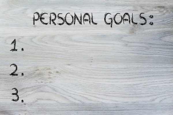 Empty list of personal resolutions and self improvement goals — Stock Photo, Image