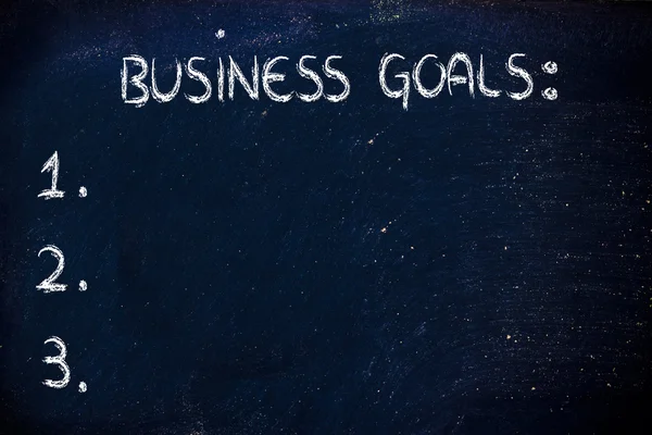 Empty list of business goals — Stock Photo, Image