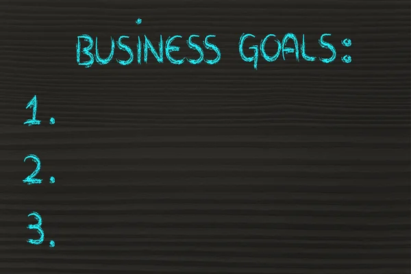 Empty list of business goals — Stock Photo, Image