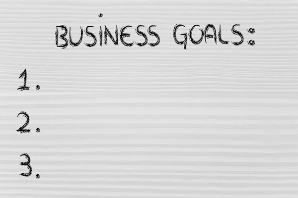 Lista vazia de objetivos de negócios — Fotografia de Stock