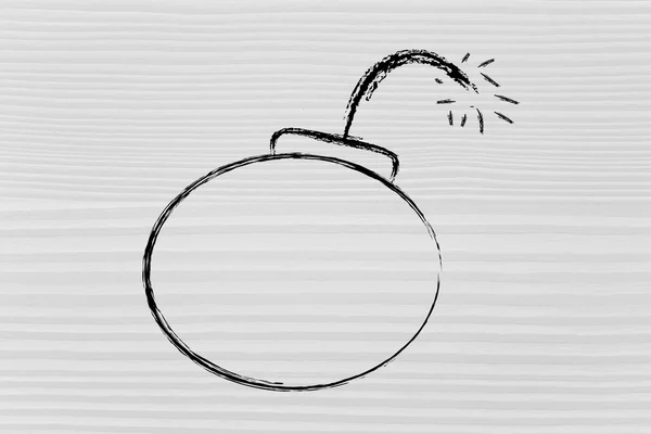 Drôle de bombe de dessin animé sur le point d'exploser — Photo