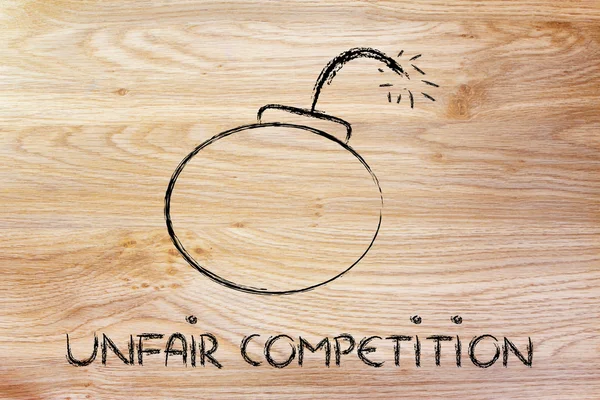 Unfair competition threat, funny bomb metaphor — Stock Photo, Image