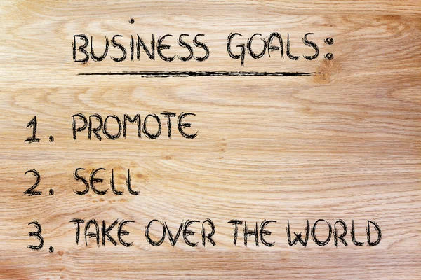 Iş hedefleri: teşvik etmek, satmak, iktidarı ele — Stok fotoğraf