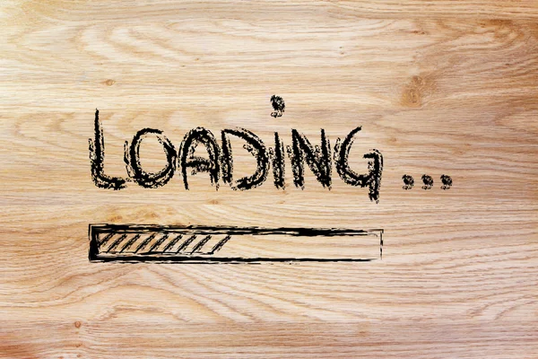 Funny loading sign with progress bar — Stock Photo, Image