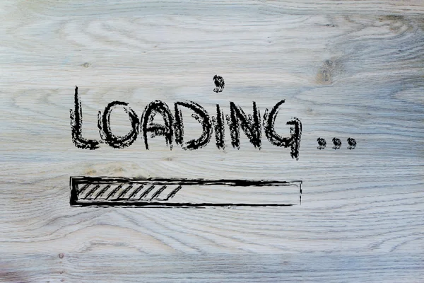 Funny loading sign with progress bar — Stock Photo, Image