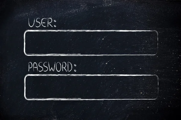 User and password empty fields — Stock Photo, Image