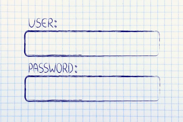 User and password empty fields — Stock Photo, Image