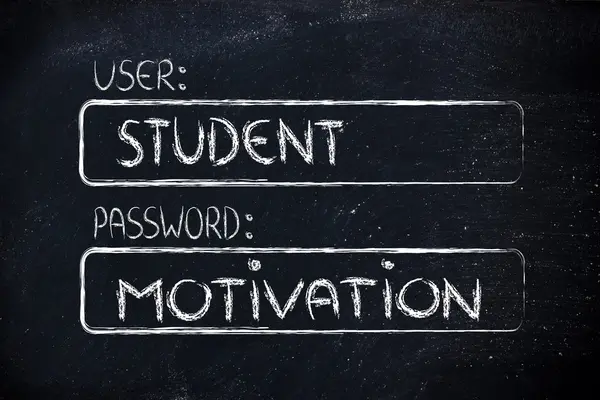 User Student, password Motivation — Stok Foto