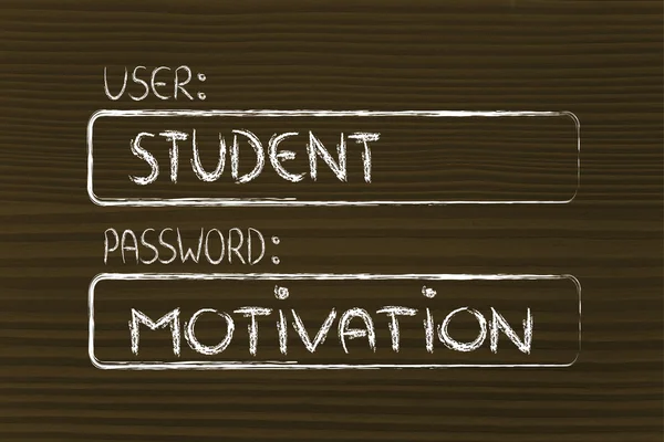 User Student, password Motivation — Stok Foto