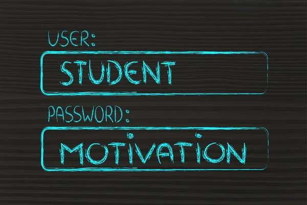 User Student, password Motivation — Stok Foto